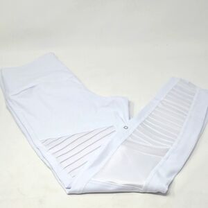 Alo White Leggings with Mesh Panels